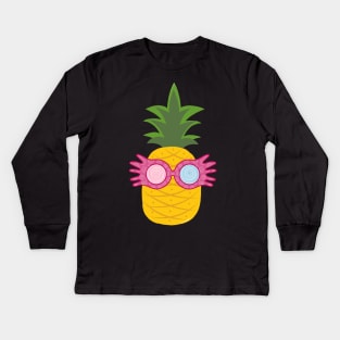 Luna Glasses Pineapple - Summer Beach Pineapple Kids Long Sleeve T-Shirt